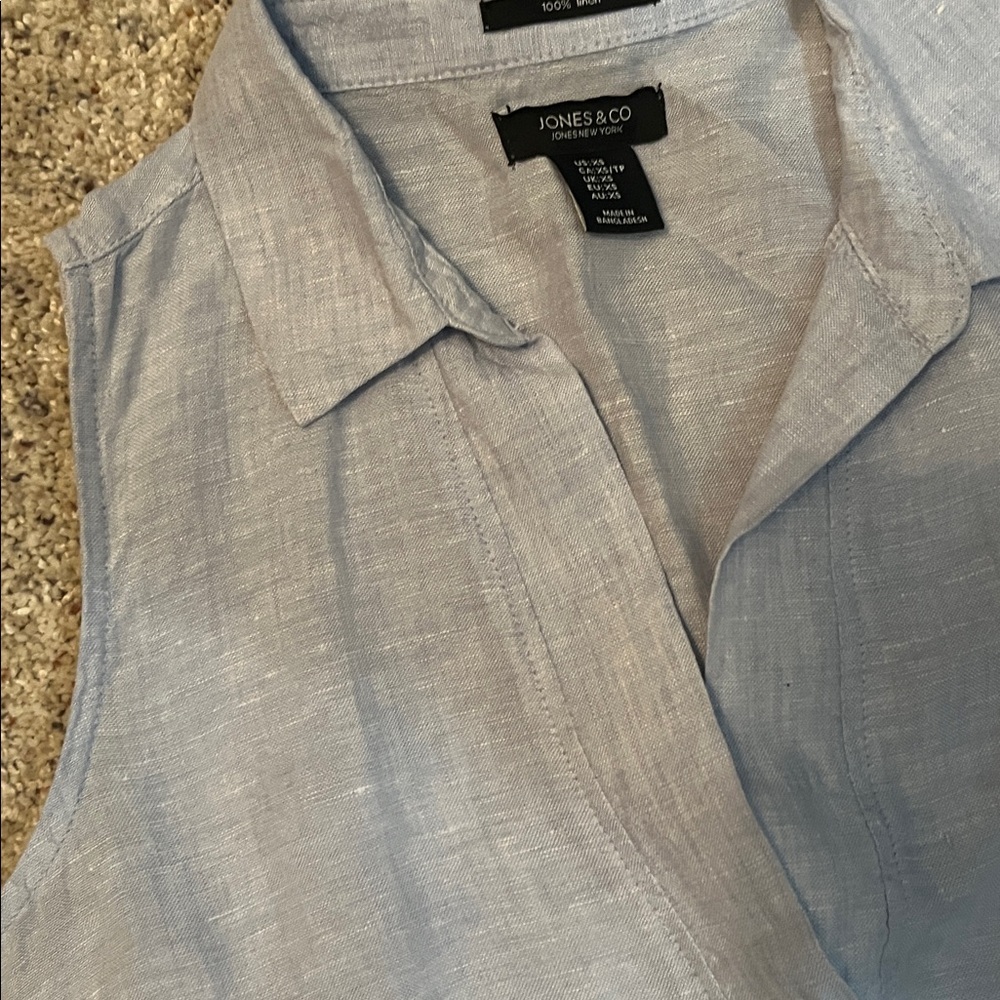 Jones New York Light Gray Linen Top - Picture 3 of 3